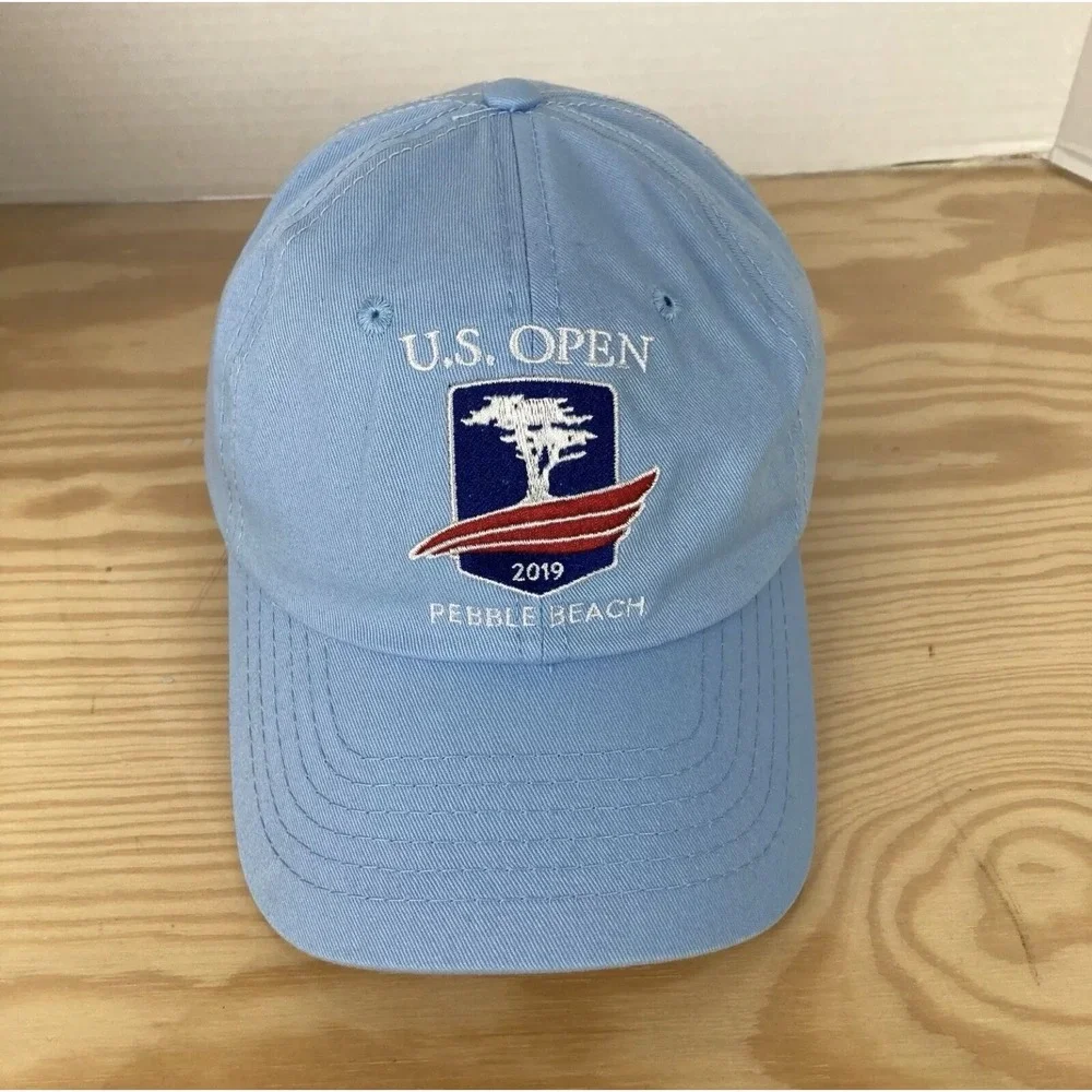 Pebble Beach 2019 U.S. Open Hat Strapback Golf Blue Cap Tree Logo USGA Member
